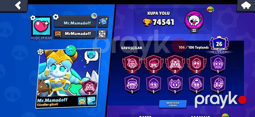 Brawl Stars Hesabı -Nadir Kostümlər ilə dolu hesab - Kupa yolu — Digər, Qəbələ (2)