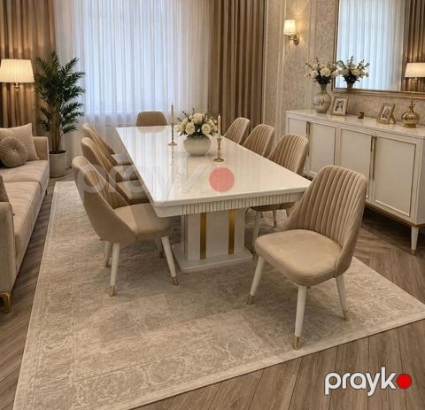 Qonaq otağı üçün, Yeni, Açılmayan, Dördbucaq masa, 8 stul — Bakı