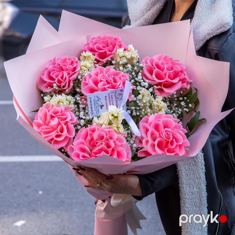 Çəhrayı Qızılgül Buketi - code:5076 — Bitkilər, Bakı (2)