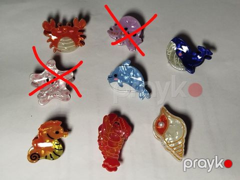 Dəniz mövzulu plastik saç aksesuarı - Çeşid: xərçəng, mavi balina — Bakı