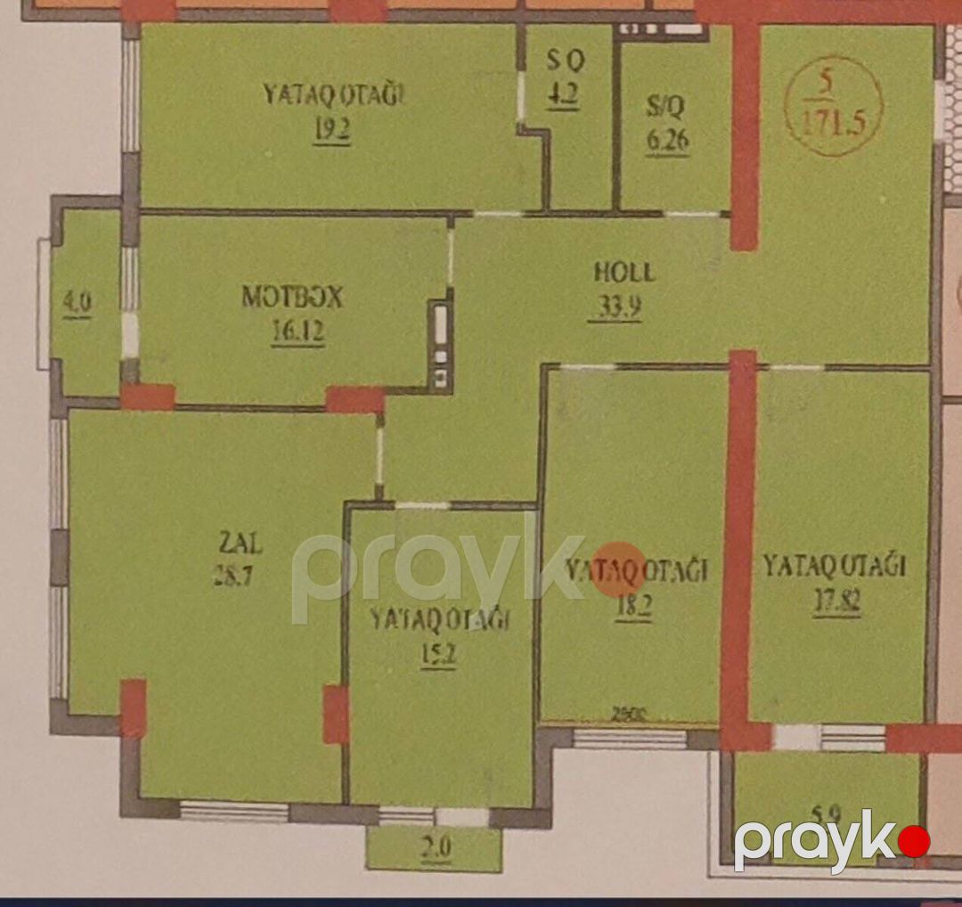 Satılır 5 otaqlı yeni tikili 185 m² — Mənzil, Bakı (7)