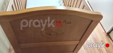 Uşaq beşiyi – Winnie the Pooh mövzulu, tam taxta konstruksiya — Qobu
