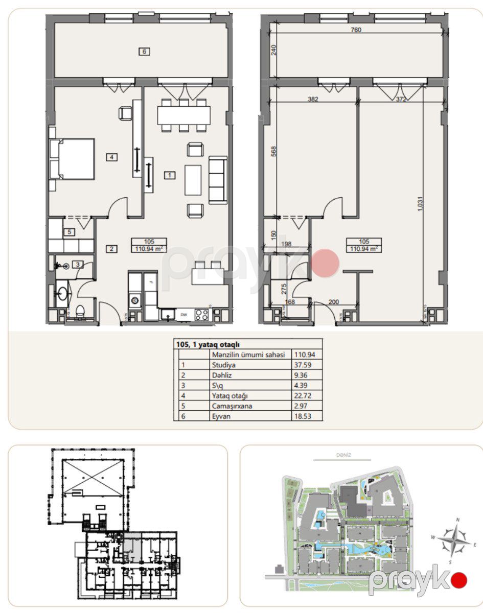 Satılır 2 otaqlı yeni tikili 110.9 m² — Mənzil, Bakı (9)