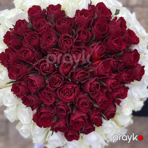 101 qızılgül Ürək - kod 4242 — Bitkilər, Bakı (3)