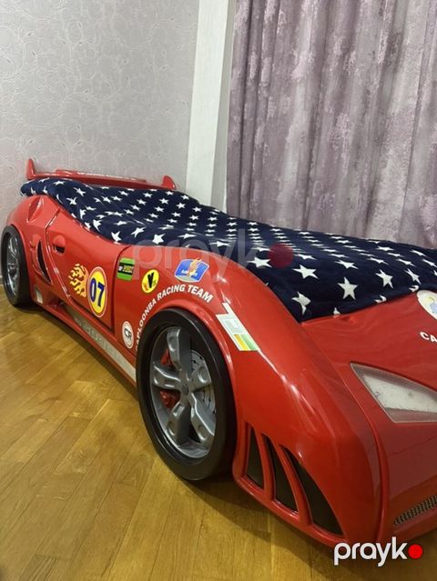 Uşaq maşın-çarpayı – qırmızı “race car” dizaynı - Material: möhkəm — Bakı