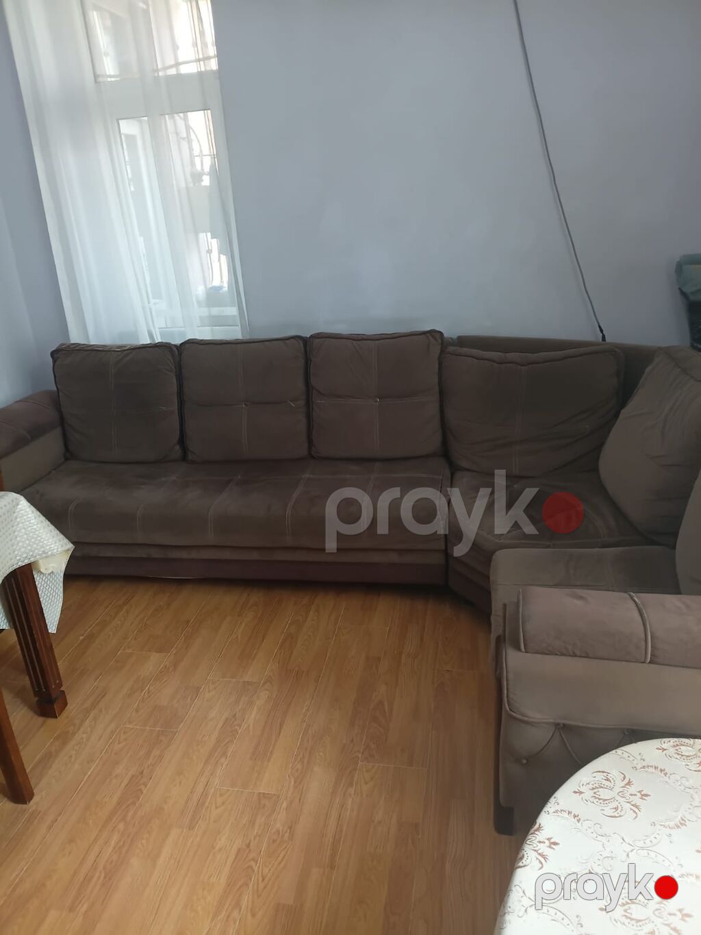 L‑şəkilli yumşaq künc divan dəsti - Rəng: tünd qəhvəyi/boz tonlarında — Yumşaq mobilya dəstləri, Mehdiabad (6)
