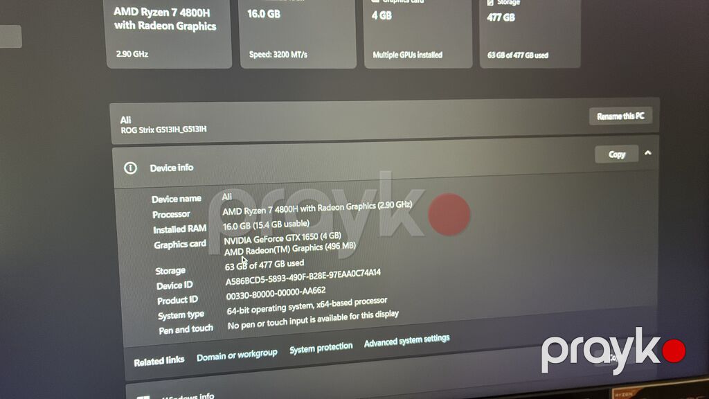 İşlənmiş ASUS ROG, 15.6 AMD Ryzen 7, 512 GB — Asus, Bakı (3)