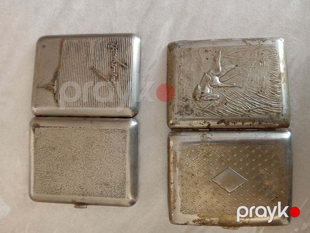 İki ədəd metal siqaret qabı (klassik portsiqaret) dəsti - Material — Elektronik siqaretlər, Digah (3)
