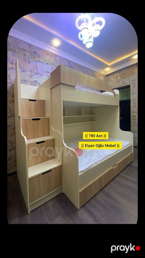 Oğlan və qız üçün, Yeni, Çarpayı, Matras ilə, Siyirməli, Laminat — Bakı
