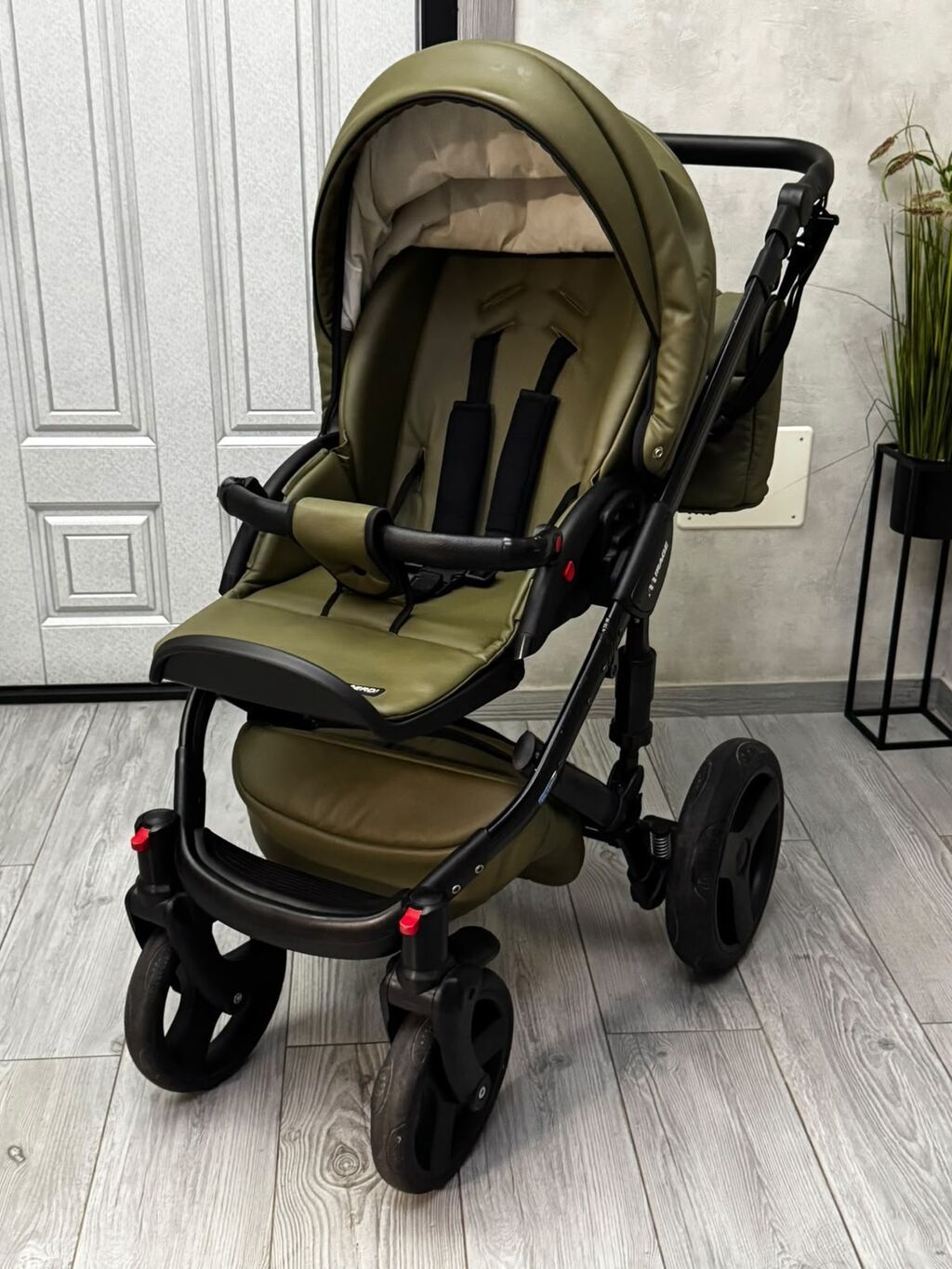 Verdi Mirage “Deri” modeli, xaki rəng uşaq arabası (kalyaska) – 3-in-1 — Arabalalar, Bakı (2)