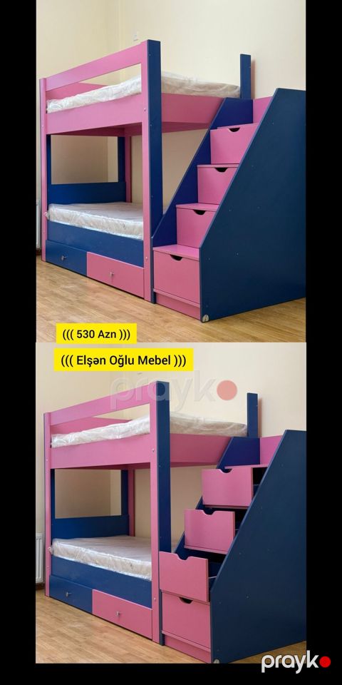Oğlan və qız üçün, Yeni, Çarpayı, Matras ilə, Siyirməli, Laminat — Bakı