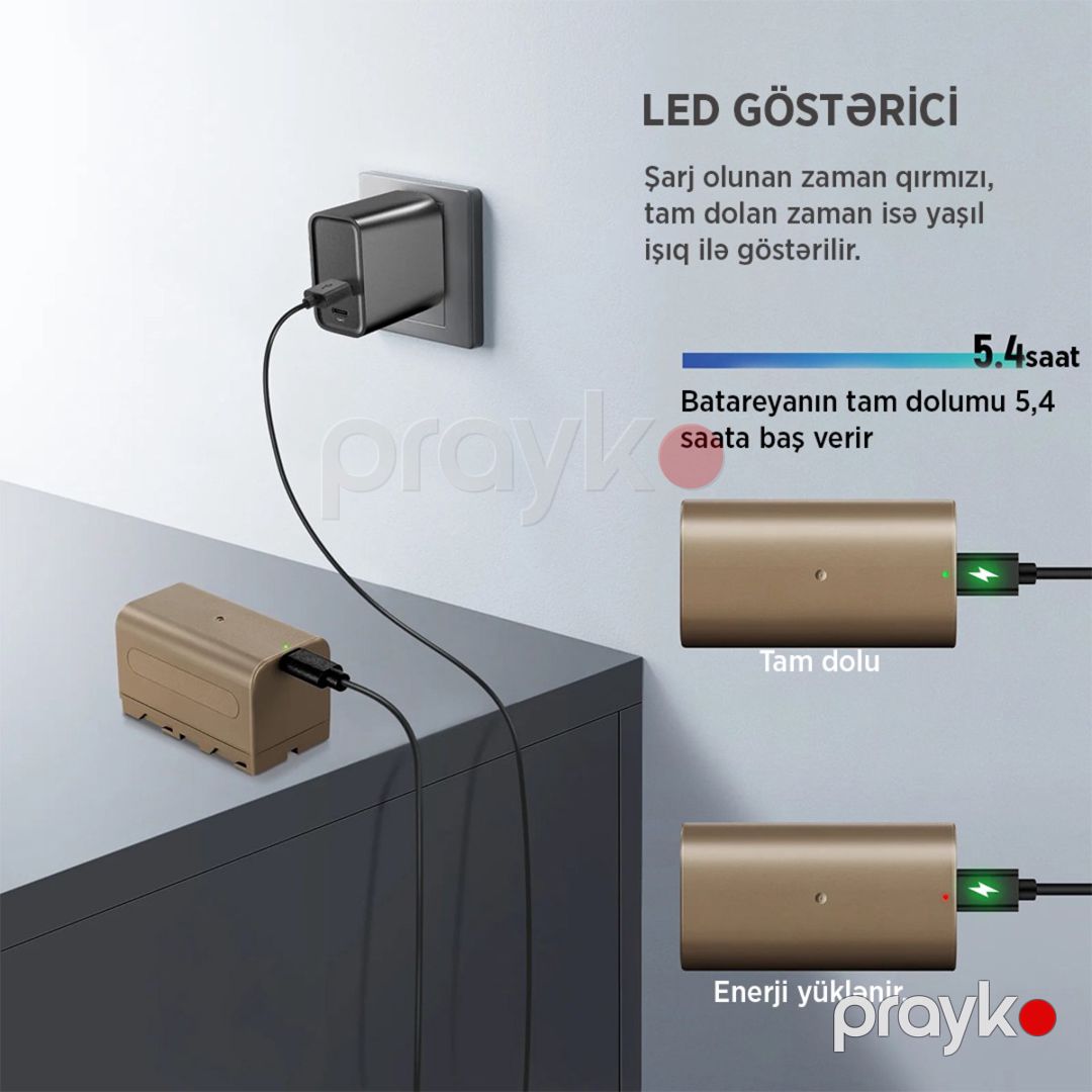 Neewer NP-F750 video işıqlar üçün Usb-c batareya — Foto və video texnikası, Bakı (6)
