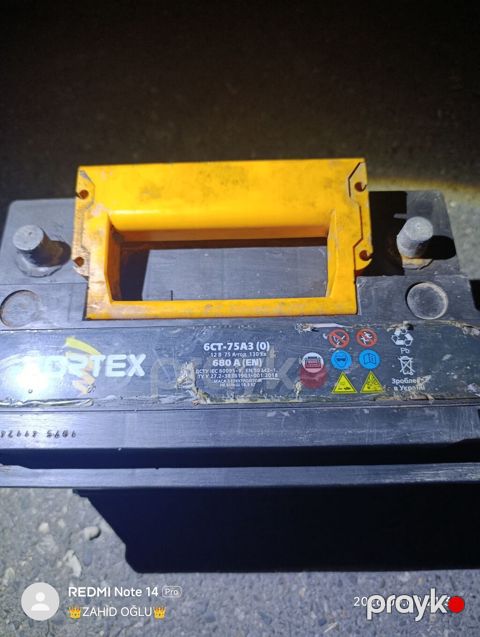 Vortex avtomobil akkumulyatoru - Model: 6CT-75A3 (0) - Gərginlik: 12 — Bakı