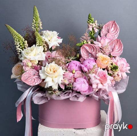 Çəhrayı Zəriflik — Peoniya və Anturium Kompozisiyası