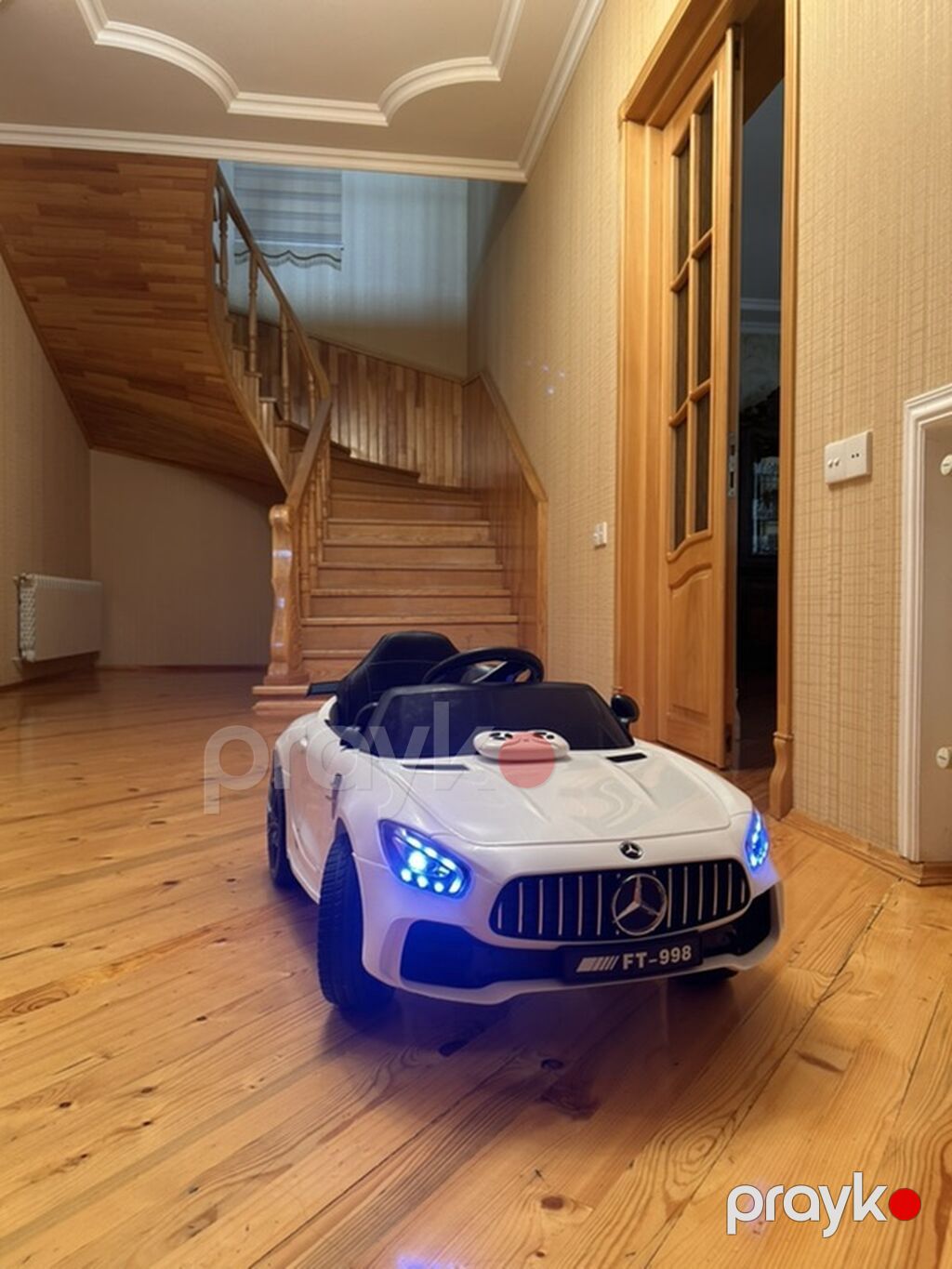 Uşaq elektrik avtomobili – Mercedes üslubunda, ağ rəng - Güclü — Uşaq avtomobilləri, Qax (2)