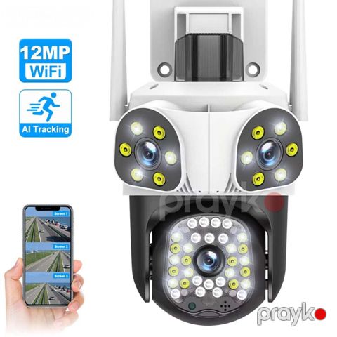 Wifi PTZ360° çöl 3 kamerası 8MP/4K+64GB — Bakı