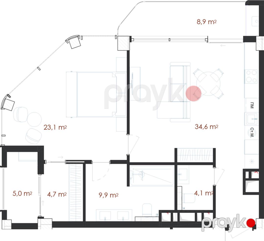 Satılır 2 otaqlı yeni tikili 90.3 m² — Mənzil, Bakı (9)