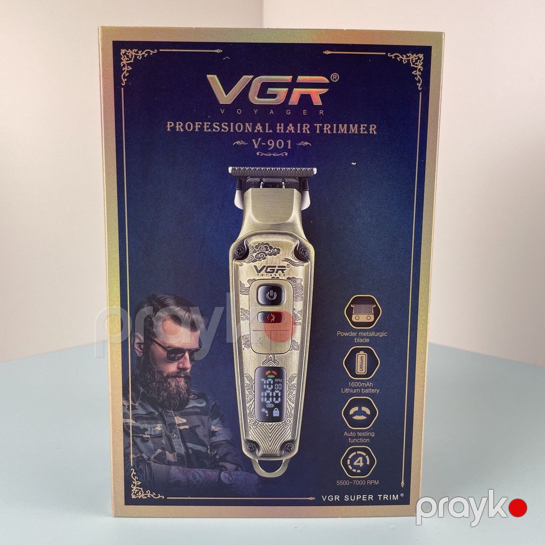 Trimmer VGR 901 1600MAH 240 Dəqiqə 7000RPM Cord/Cordless Black Ceramic Blades Led Displey — Gözəllik və səhiyyə, Bakı (4)