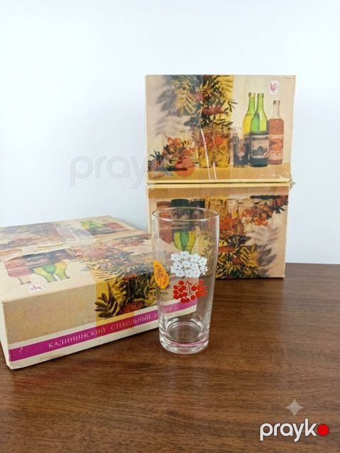 Stəkanlar, rəng - Çəhrayı, Şüşə, 12 ədədli dəst, 250 ml, Ssri — Bakı