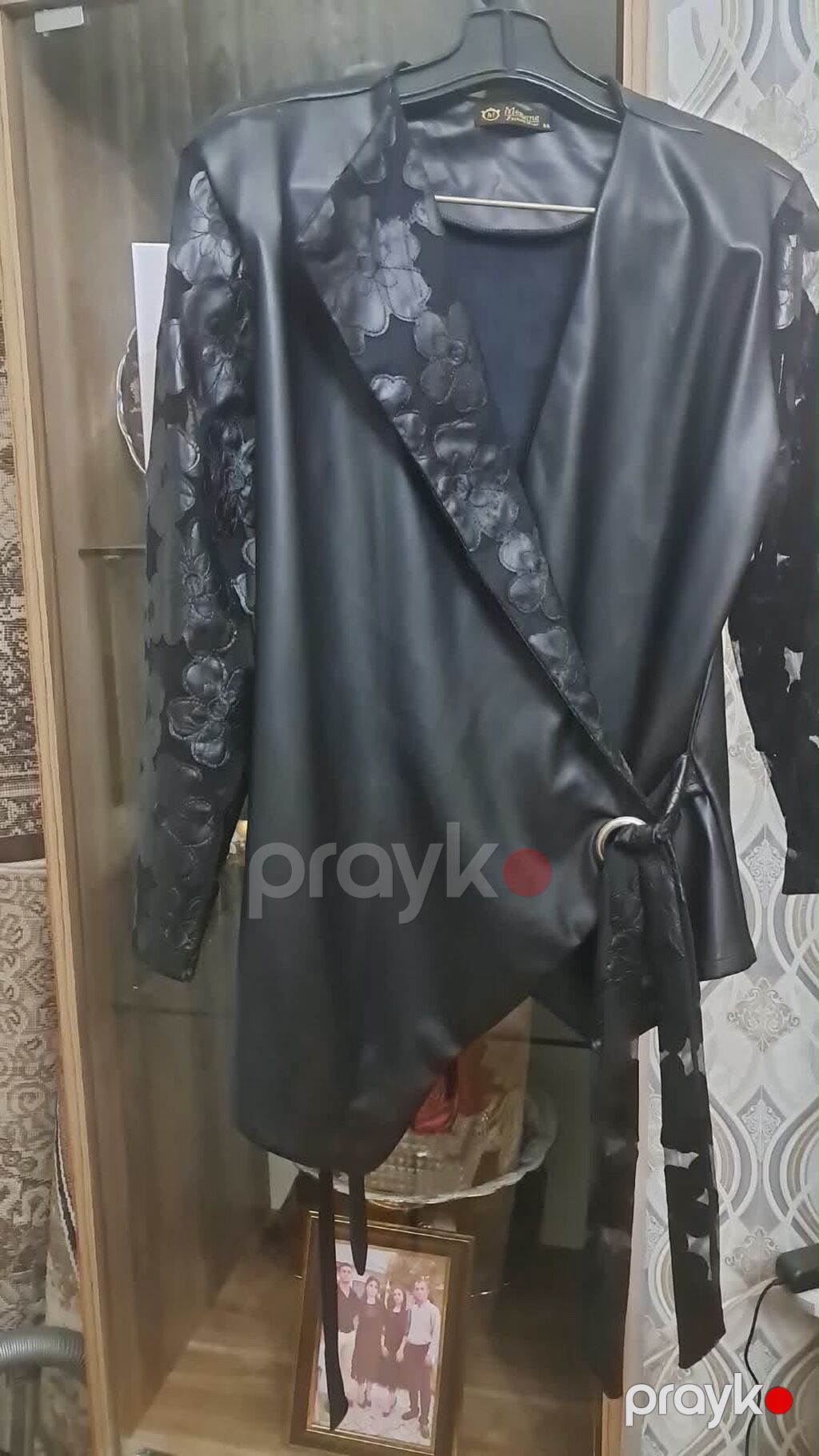 Qadın dəsti – qara rəngdə üç hissəli kombin - Parça: Mat parıltılı — Kostyum, Bakı (4)