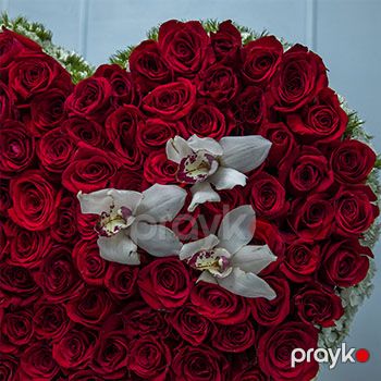Qırmızı ürək kompozisiya - code: 9004 — Dekor və interyeri, Bakı (2)