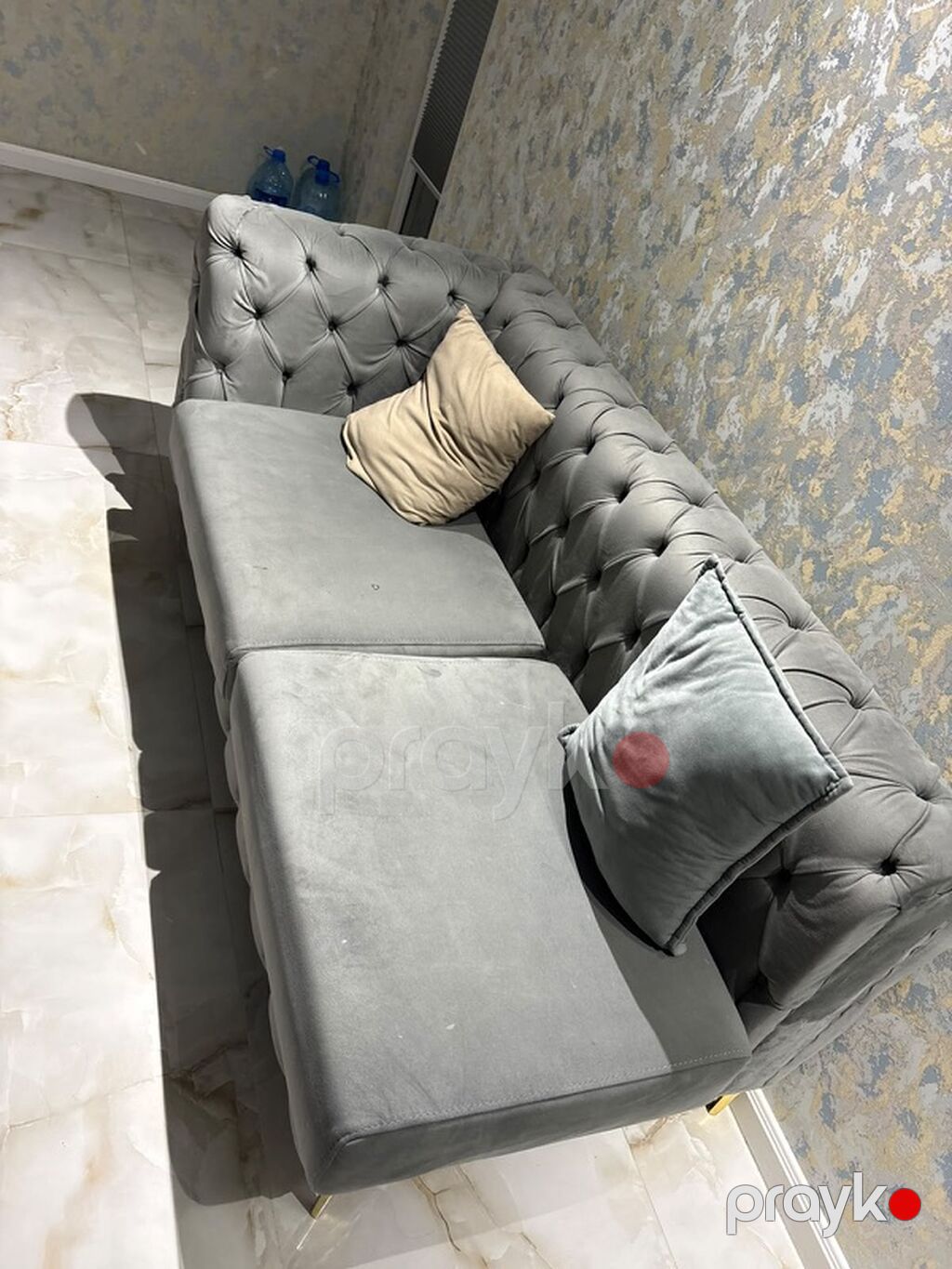 Künc divan, İşlənmiş, Açılmayan, Vеlur parça, Çatdırılma yoxdur — Divanlər, Bakı (2)