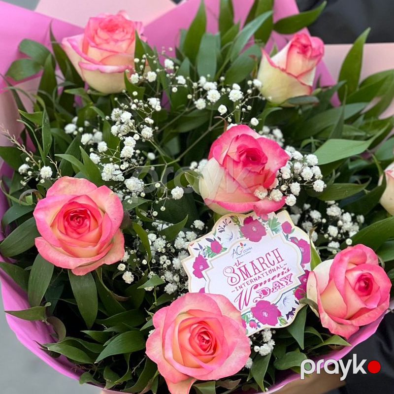 Qızılgül və Gipsofila - code:5081 — Bitkilər, Bakı (2)