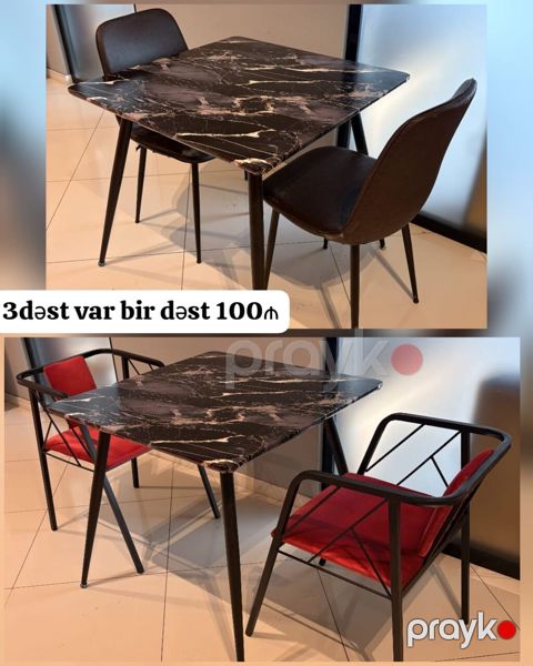 Kafe restoran uçun 3dest masa oturacaq dəsti bir dest 100₼ satılır — Digah