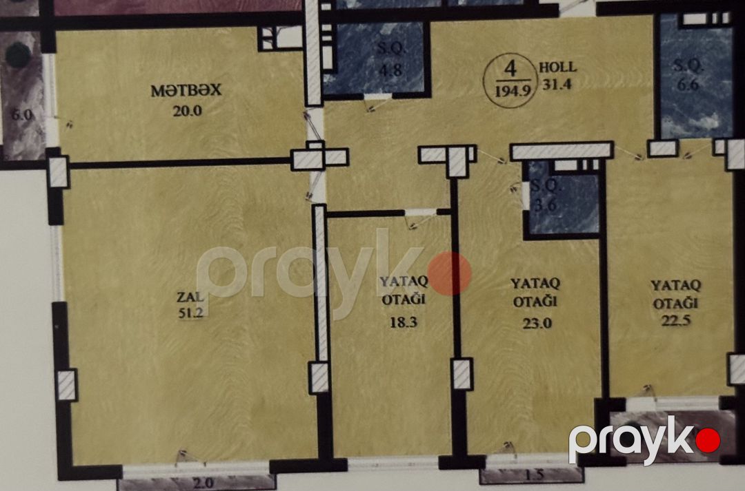Satılır 4 otaqlı yeni tikili 195 m² — Mənzil, Bakı (6)