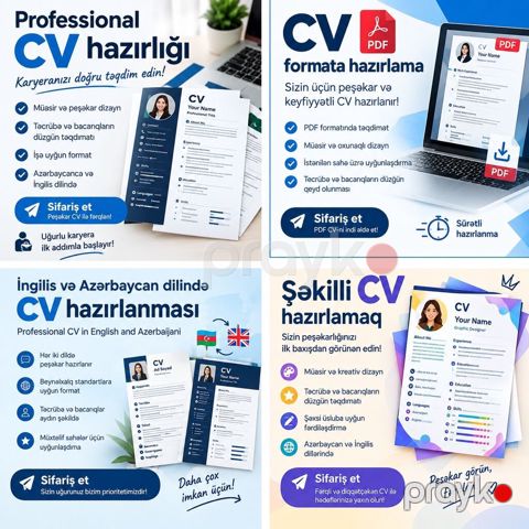 Xidmət: Peşəkar CV hazırlanması və dizaynı Təsvir: - Müasir, oxunaqlı — Bakı
