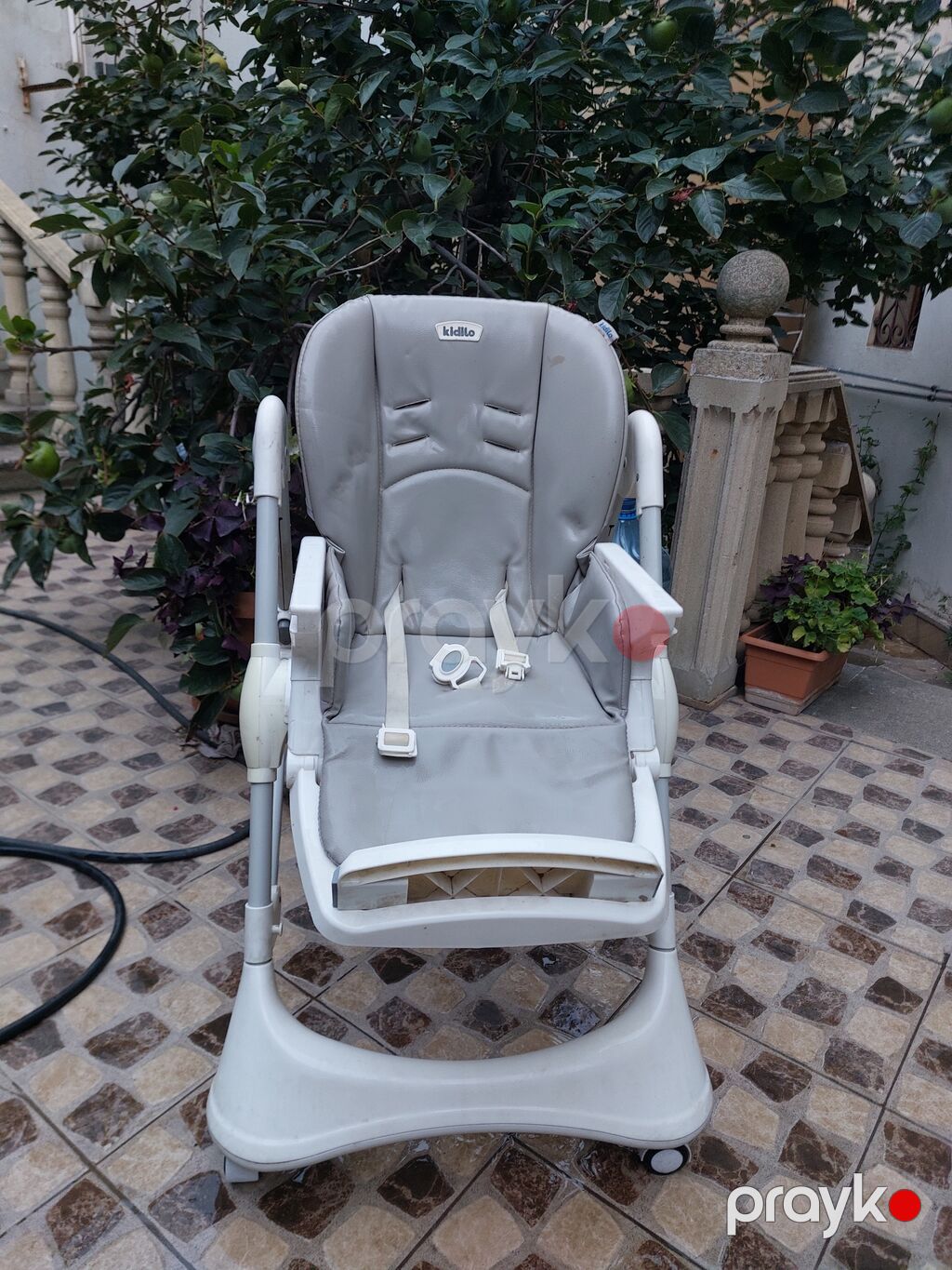 Kidilo uşaq yemək stulu - Rəng: boz/ağ - Material: yumşaq, silinə — Qidalandırma stulları, Bakı (6)