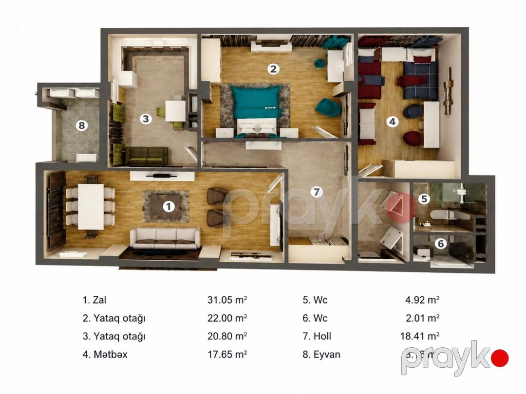 Satılır 3 otaqlı yeni tikili 125 m² — Mənzil, Bakı (10)