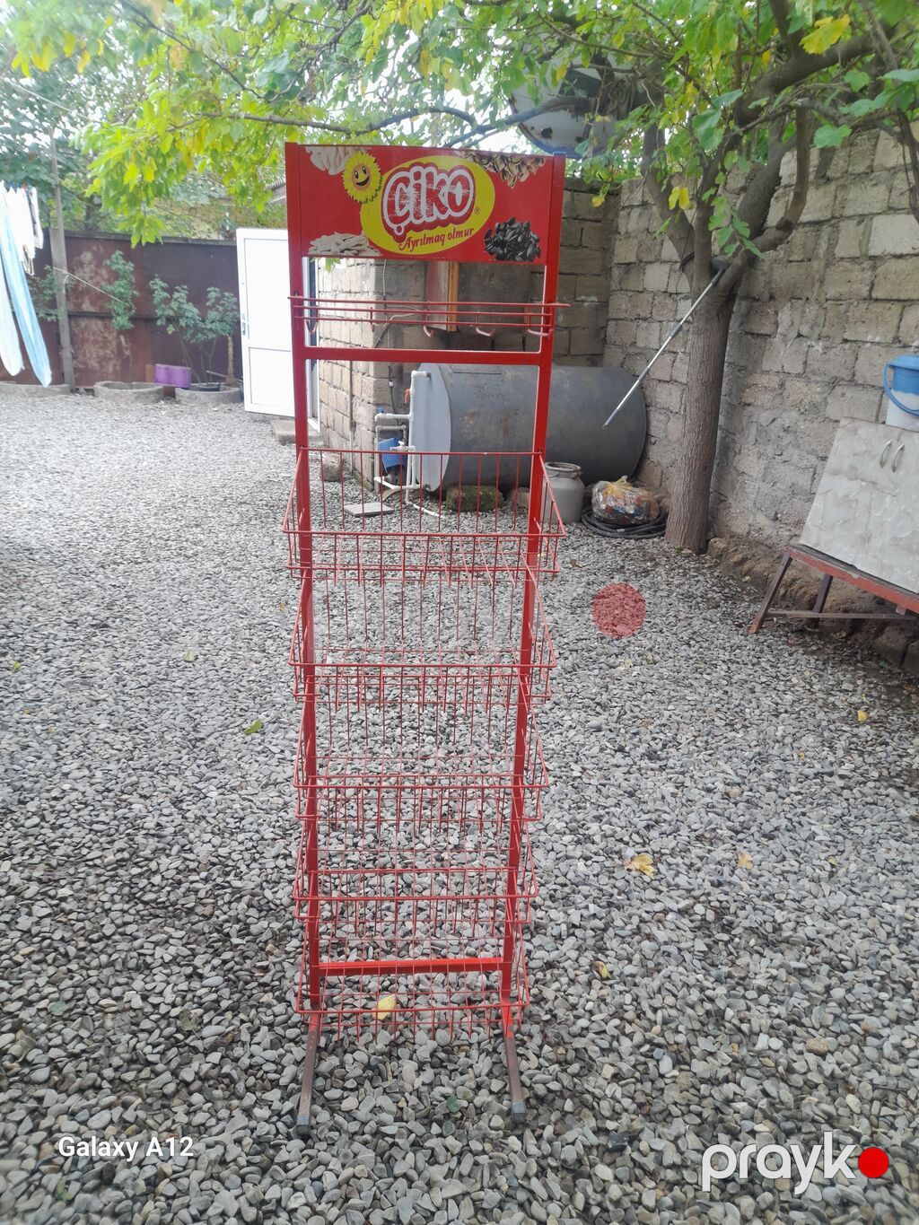 Məhsul: Metal mağaza stendi (4 səbətli vitrin) Təsvir: - Supermarket — Vitrini, Digah (4)
