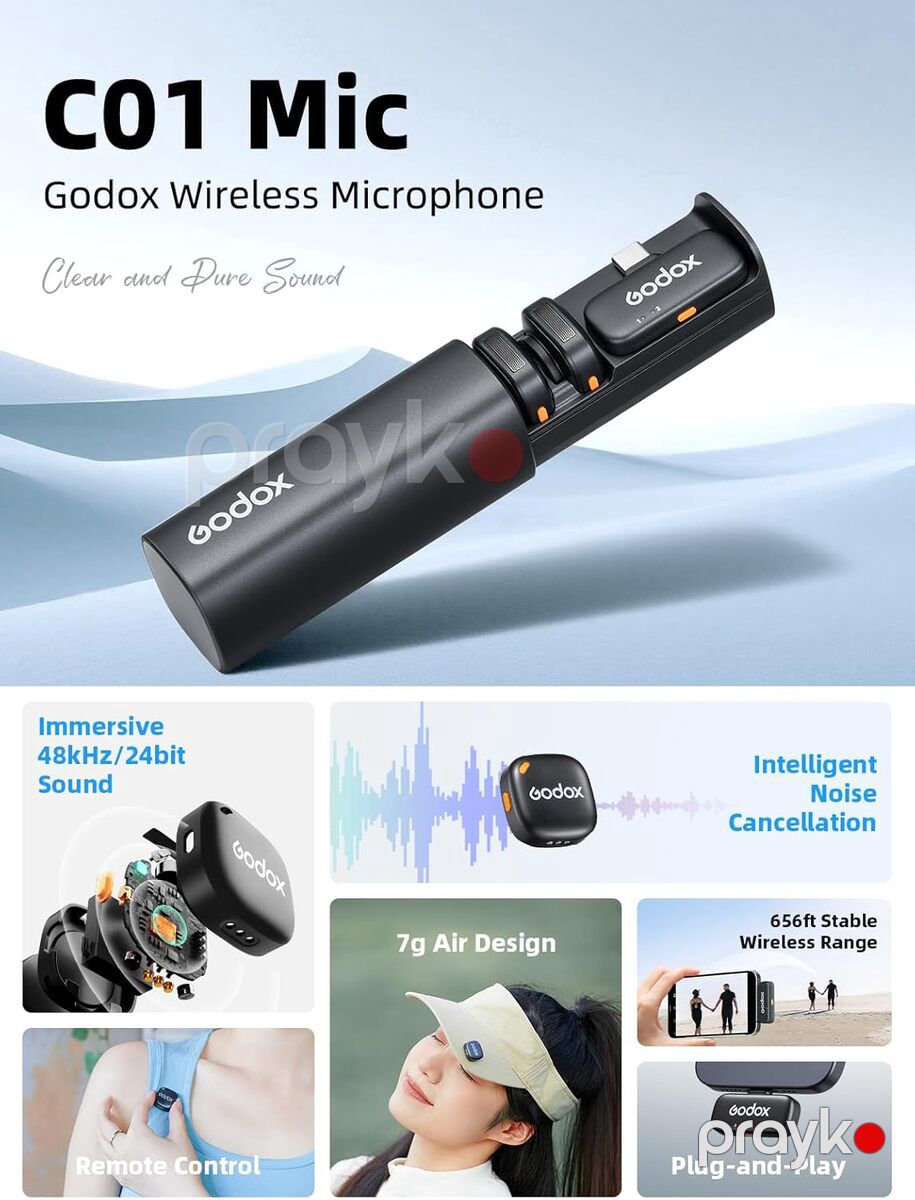 Godox C01 kit 2 cüt naqilsiz mikrofon dəsti — Səs texnikası, Bakı (8)