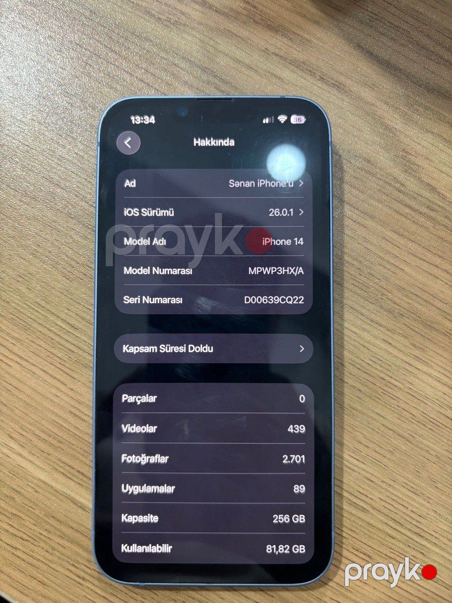 Apple iPhone 14 Blue 256GB/4GB — Smartfonlar, Bakı (4)