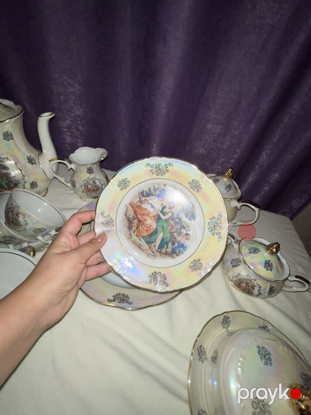 Çay dəsti, rəng - Ağ, Farfor, 6 nəfərlik — Süfrə qabı, Digah (2)
