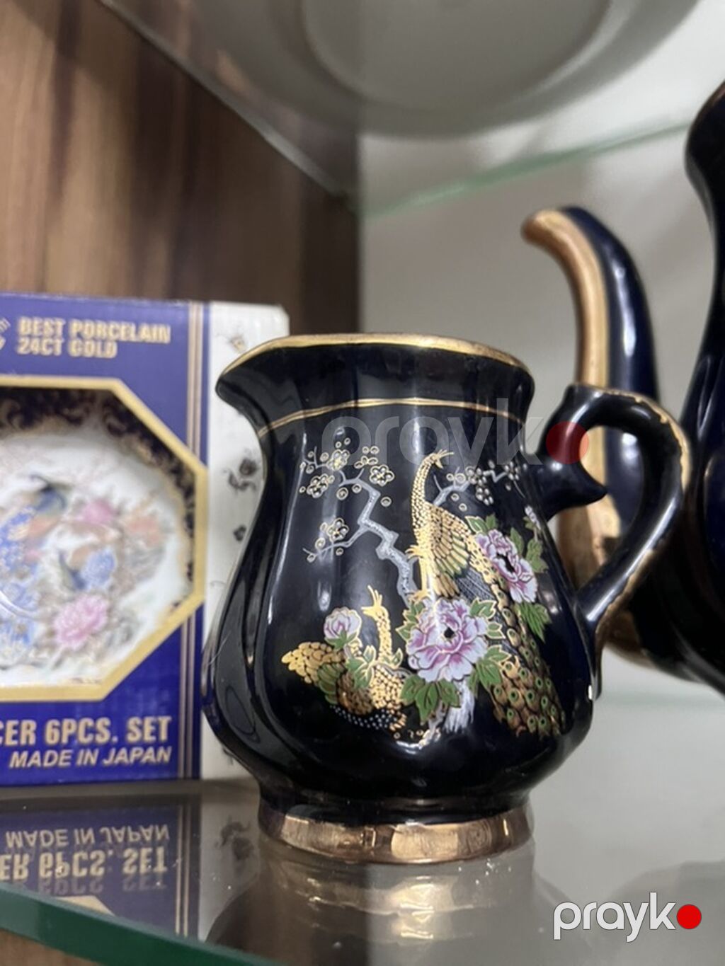 Çay dəsti, rəng - Göy, Farfor, Yaponiya — Süfrə qabı, Bakı (2)