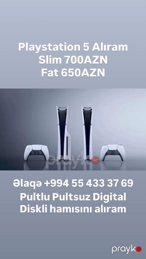 PlayStation 5 Alıram (Slim/Fat) İdeal və saz vəziyyətdə PlayStation 5 — Mehdiabad