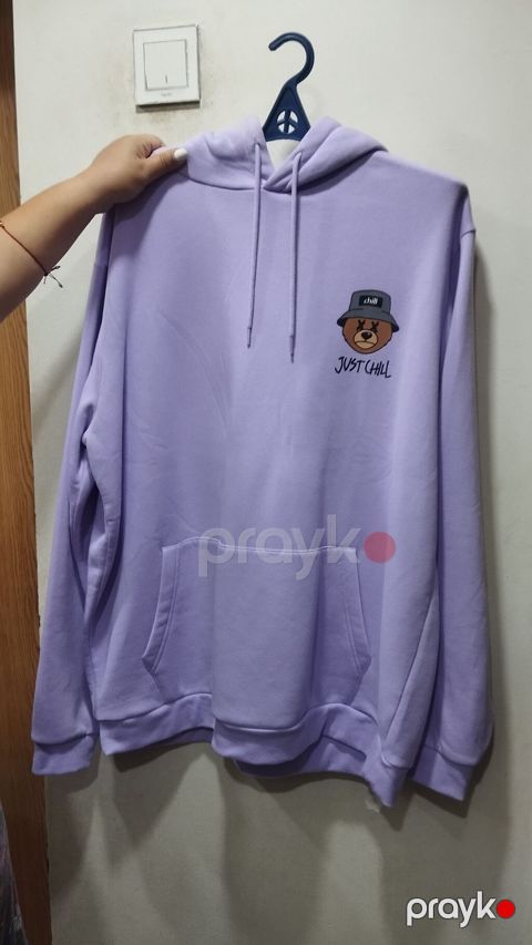 Lilac rəngli kapüşonlu sviter (hoodie) - Rəng: açıq bənövşəyi/lilac — Bakı