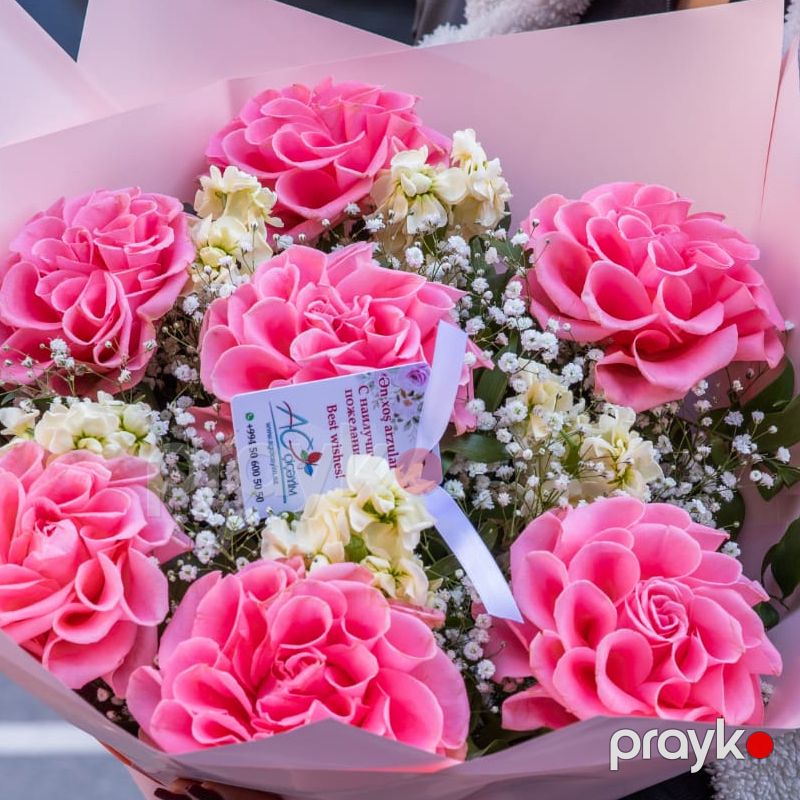 Çəhrayı Qızılgül Buketi - code:5076 — Bitkilər, Bakı (3)