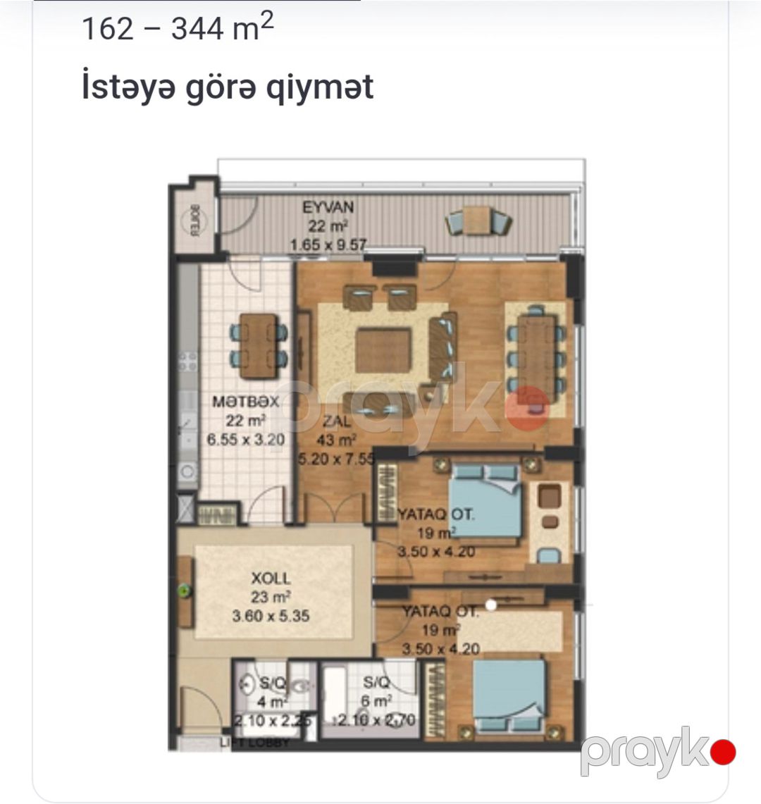 Satılır 3 otaqlı yeni tikili 157 m² — Mənzil, Bakı (4)