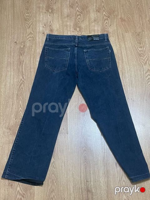 Omans Jeans kişi cins şalvarı - Rəng: tünd mavi (indigo) - Kəsim: düz — Quba