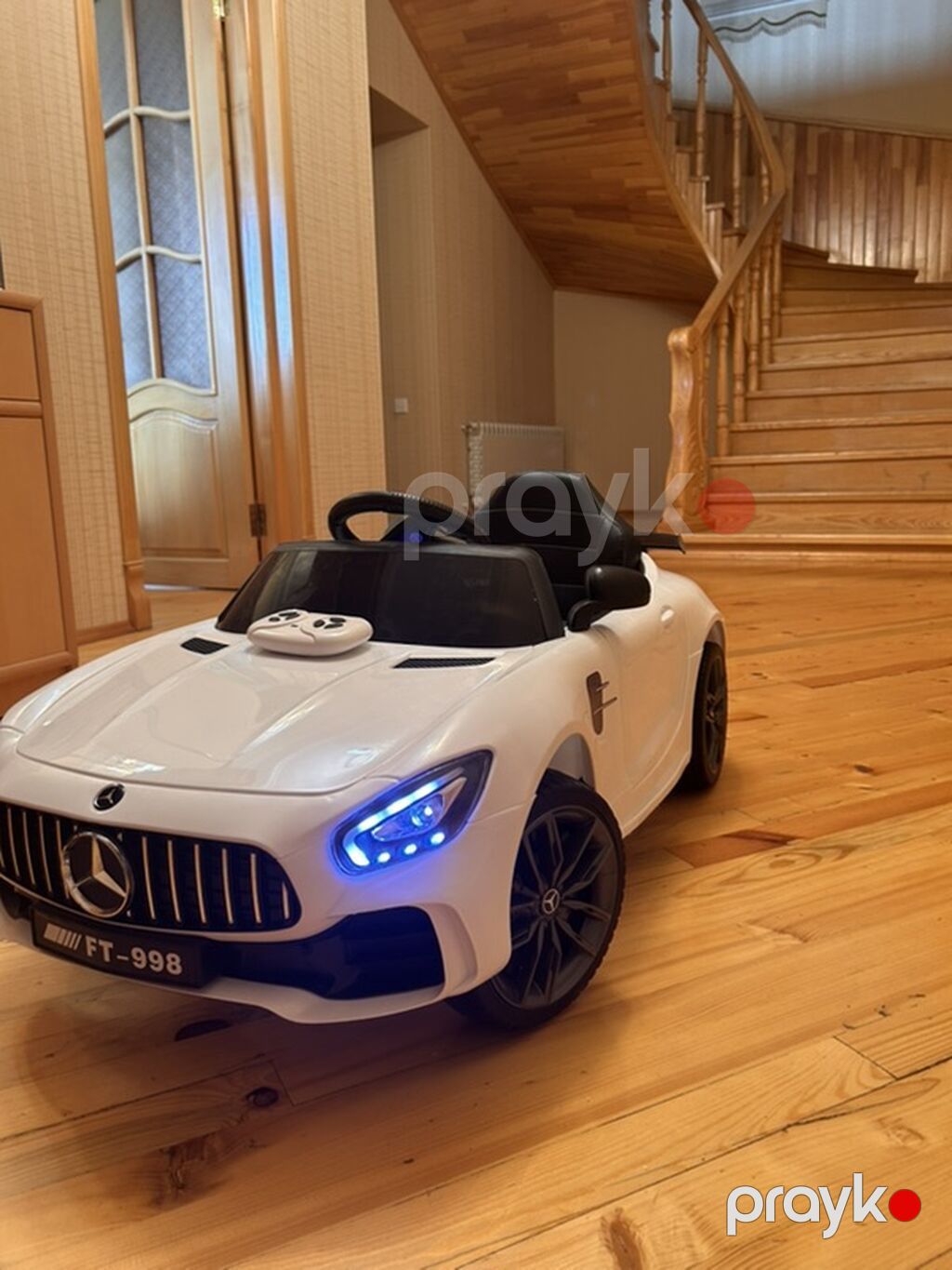Uşaq elektrik avtomobili – Mercedes üslubunda, ağ rəng - Güclü — Uşaq avtomobilləri, Qax (3)