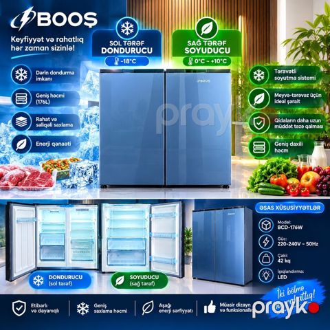 Boos İkiqapılı Mınıbar Soyuducu - Dondurucu Mətbəxinizə müasir