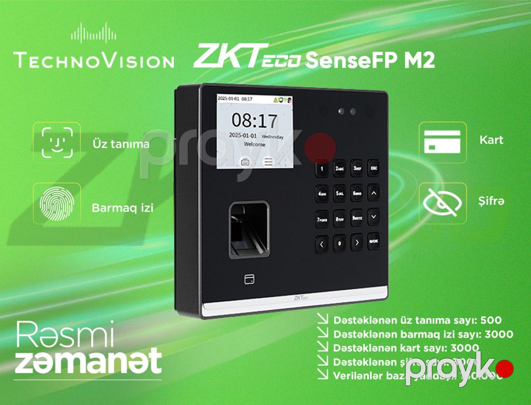 ZKTeco SenseFP M2 fingerprint terminal — Ağıllı ev və təhlükəsizlik, Bakı (2)