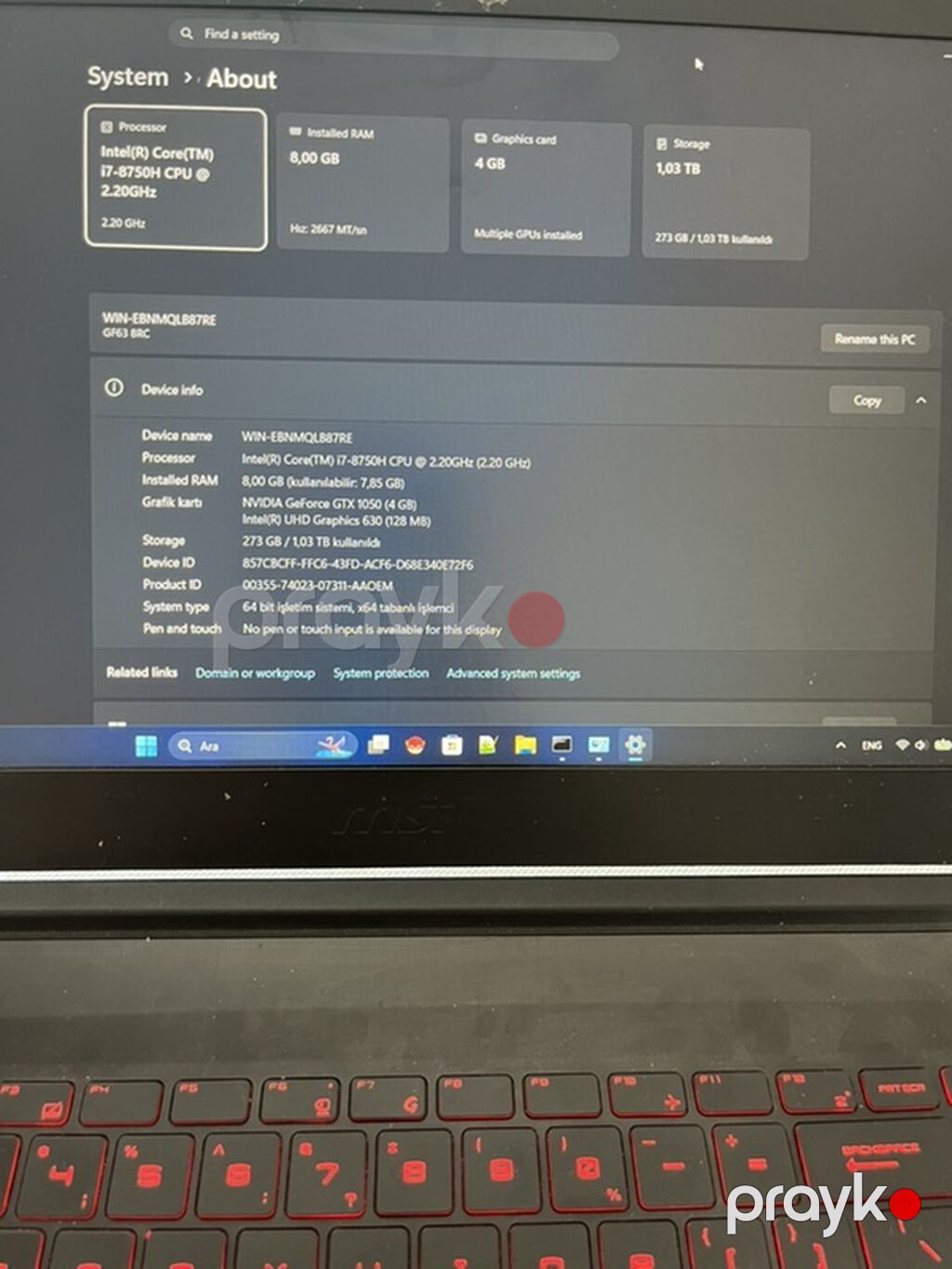 İşlənmiş MSI, 15.6 Intel Core i7, 128 GB — MSI, Bakı (5)