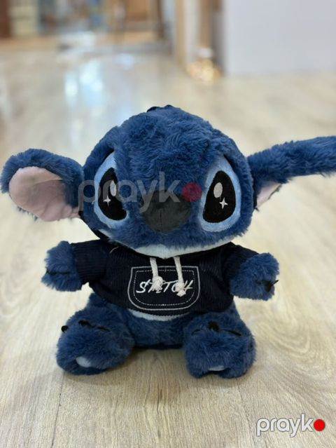 Stitch plyuş oyuncaq – kapüşonlu sviterli - Sevimli mavi Stitch — Bakı