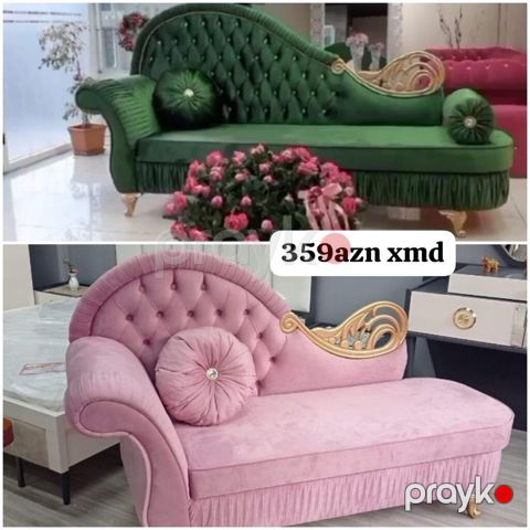 Zərif klassik üslubda şezlonq/mini divan. - Rəng variantları: yaşıl — Digah