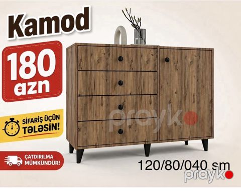 Kamod – 180 AZN - Ölçülər: 120/80/40 sm - Dizayn: Təbii ağac — Bakı