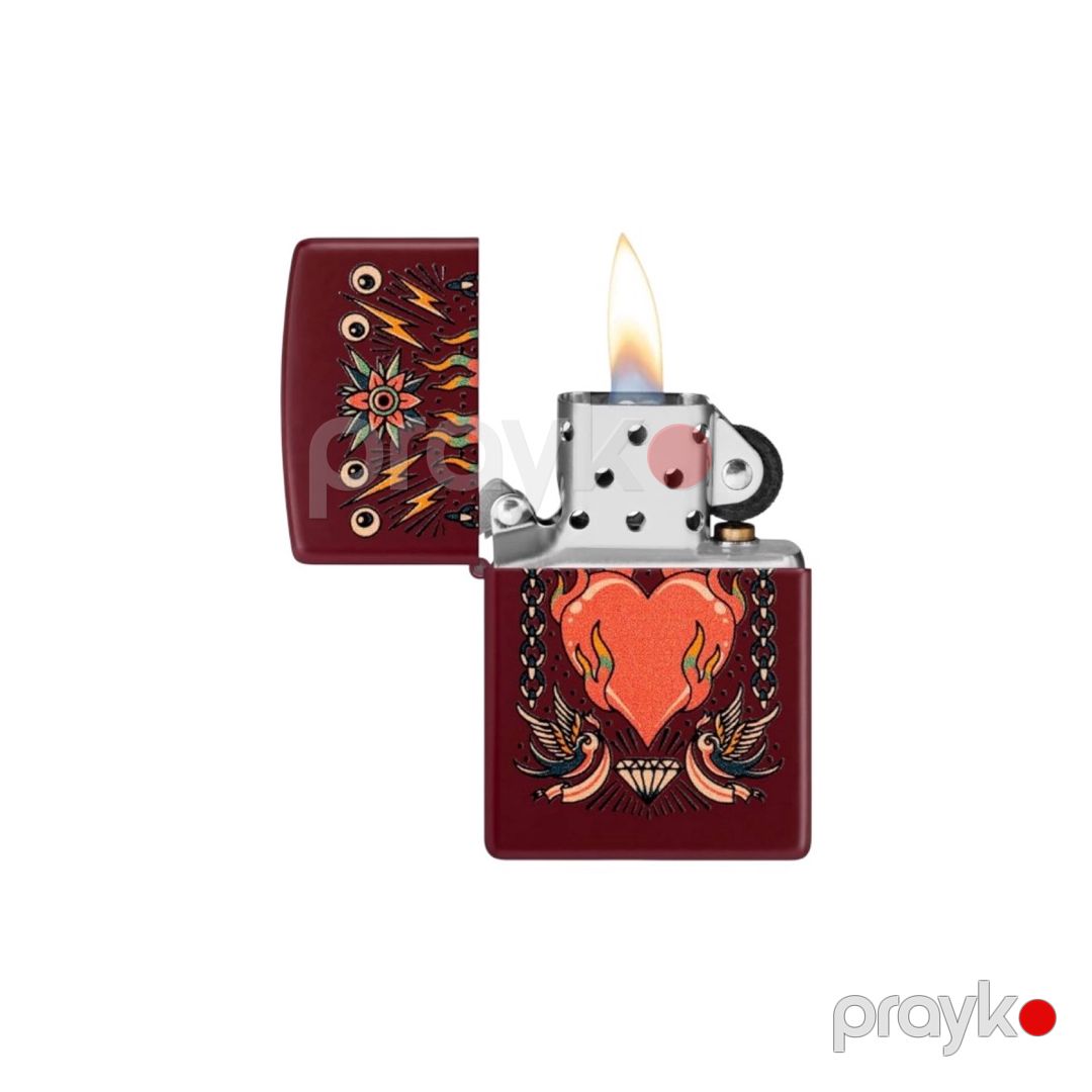Alışqan Zippo Tattoo Heart Design Merlot — Şəxsi əşyalar, Bakı (2)